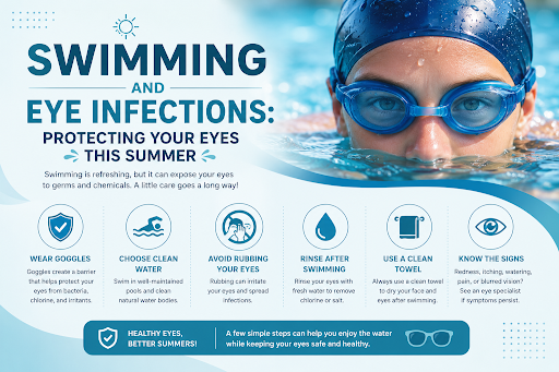 Read more about the article Swimming and Eye Infections: Protecting Your Eyes This Summer