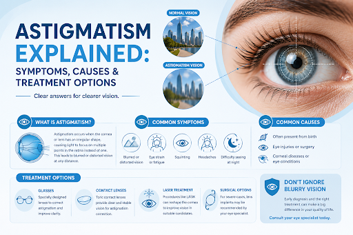 Read more about the article Astigmatism Explained: Symptoms, Causes & Treatment Options